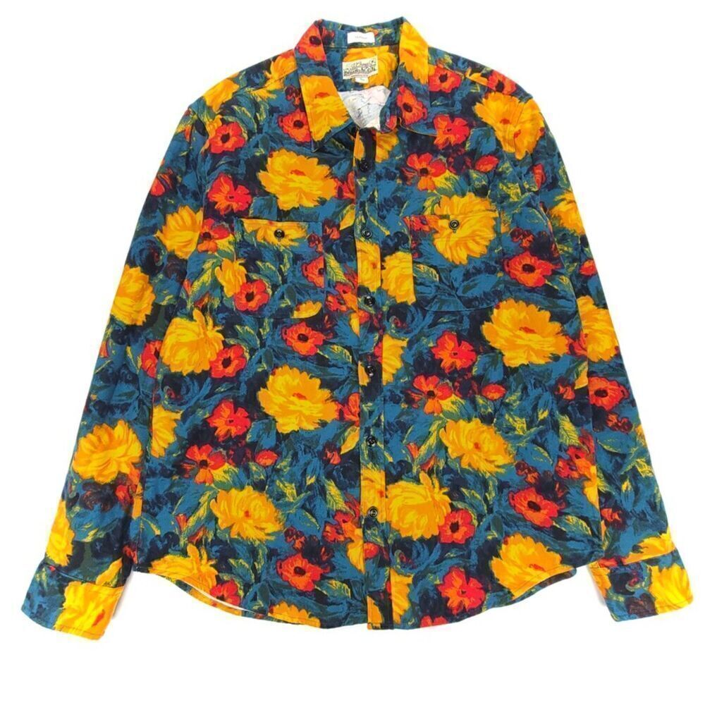 NEW J Crew Midweight Flannel Workshirt Button Down Long Sleeve Mens Large Floral